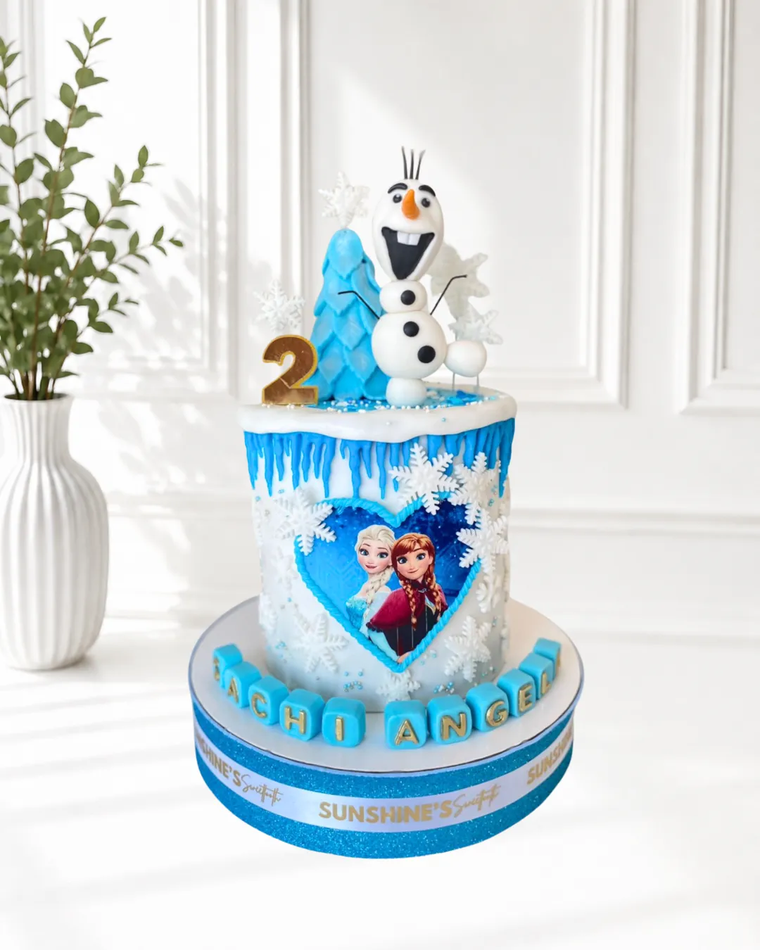 Frozen Birthday Cake | Elsa, Anna & Olaf Theme Cake | 02