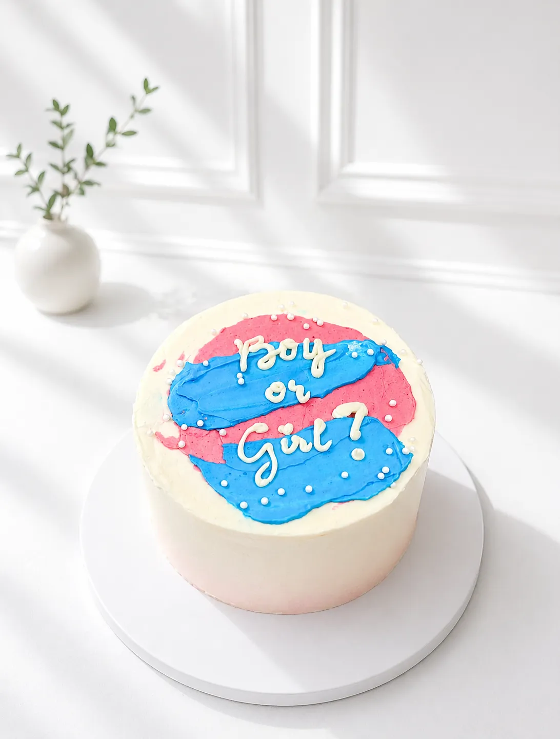 Boy or Girl Cake | Midi Gender Reveal Cake | 01