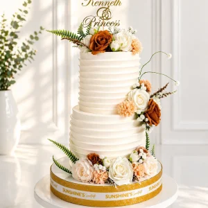 2-Tier Elegant Wedding Cake | Engagement & Anniversary Cake | 07
