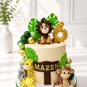 Safari Animals Birthday Cake | Jungle Cake | 05