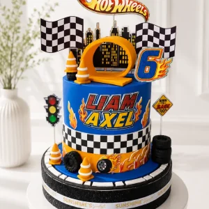 Hot Wheels Birthday Cake | Race Car Theme Cake | 01