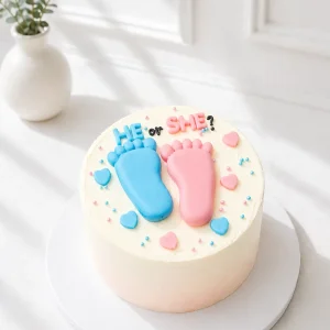He or She Cake | Midi Gender Reveal Cake | 01