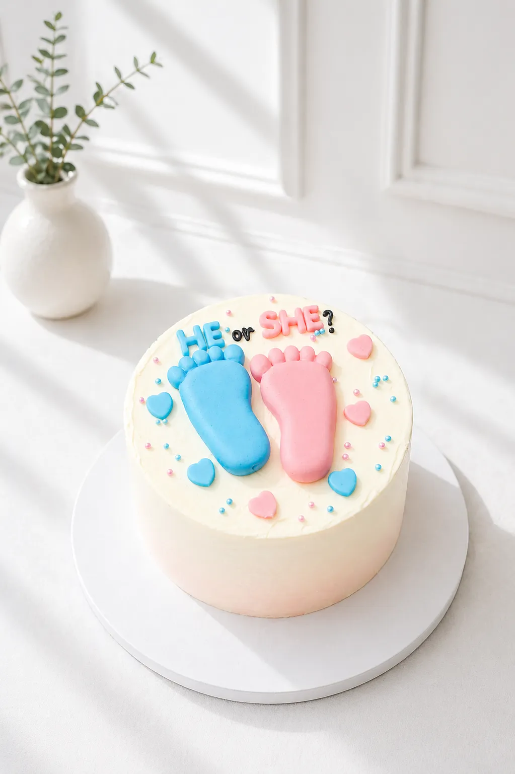 He or She Cake | Midi Gender Reveal Cake | 01