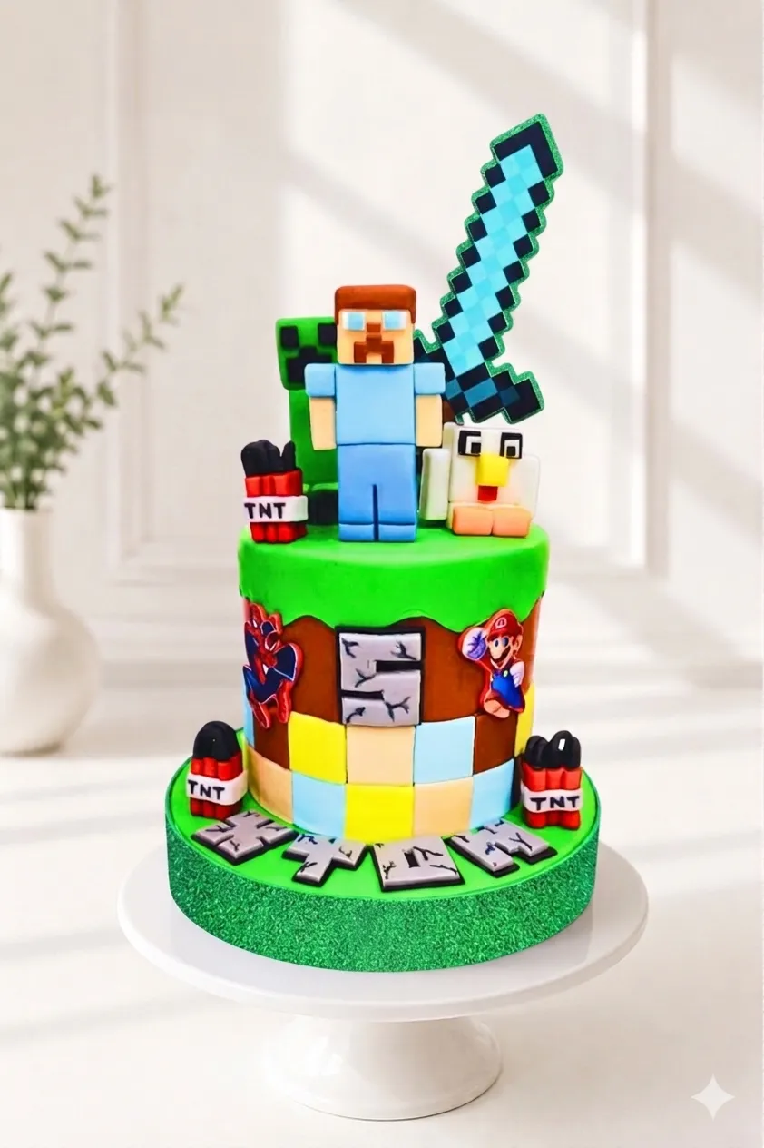 Minecraft Birthday Cake | Gaming Theme Cake | 08