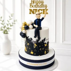 Black & Gold Birthday Cake for Men | Luxury Cake | 04