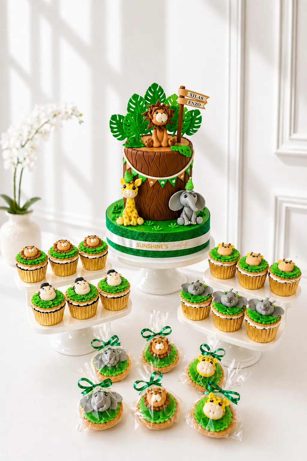 Safari Animals Birthday Cake Set | Jungle Theme Cake Set | 01