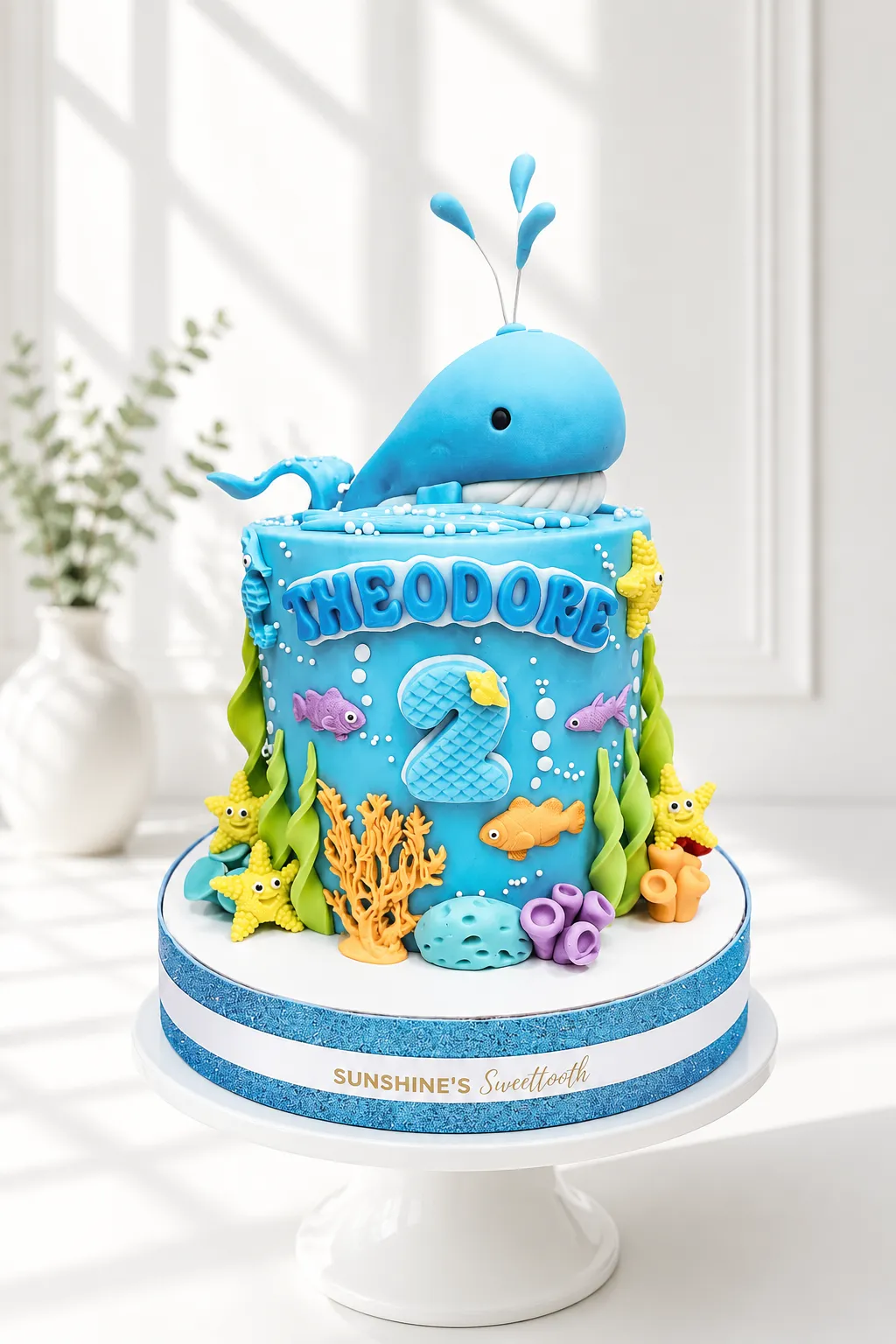 Whale Birthday Cake | Sea Creatures Cake | 01
