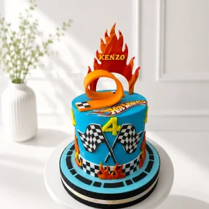 Hot Wheels Birthday Cake | Race Car Theme Cake | 02