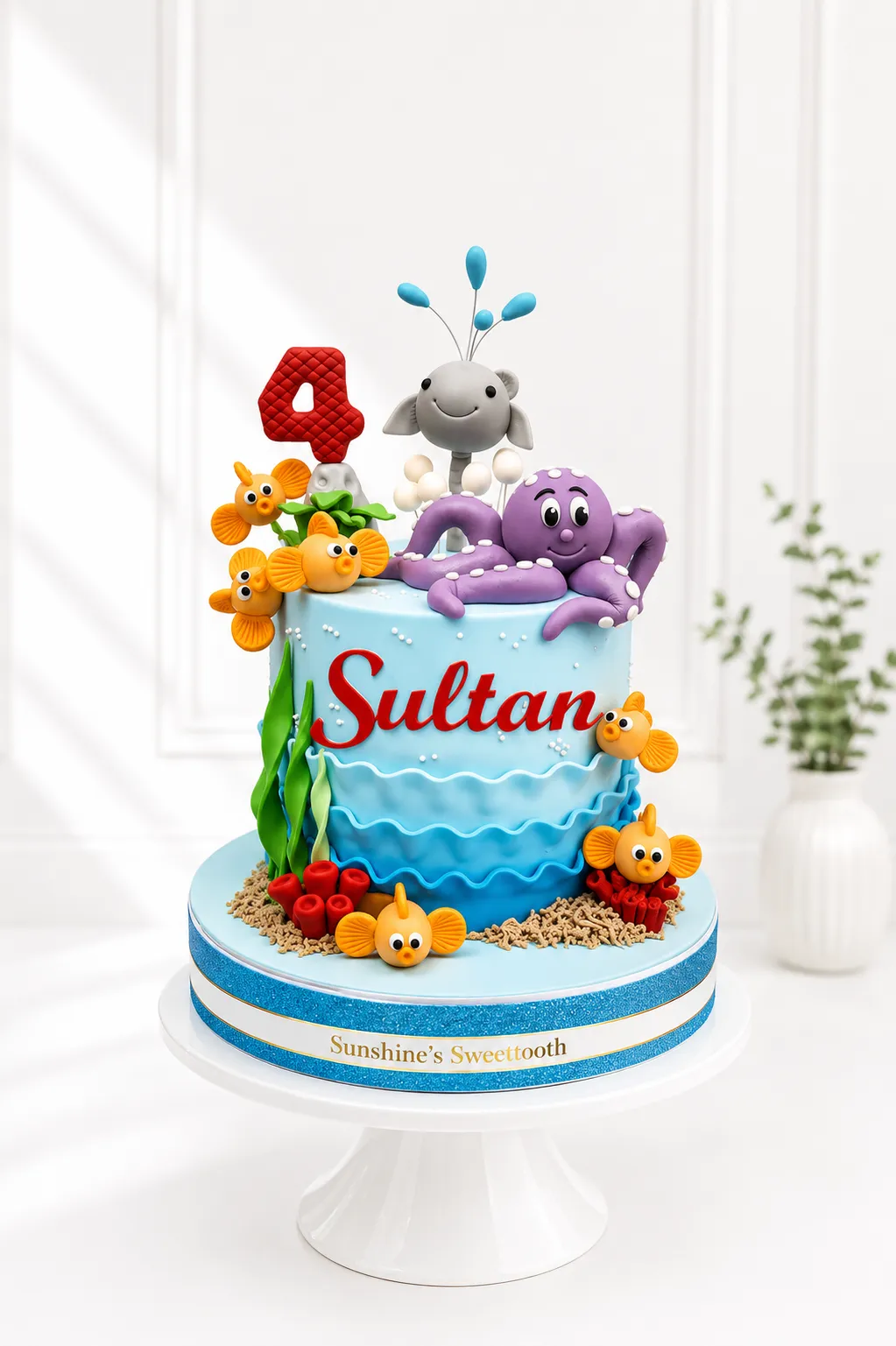 Whale Birthday Cake | Sea Creatures Cake | 02