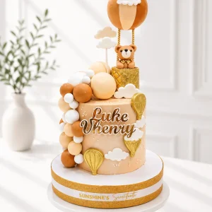 Hot Air Balloon Bear Cake | Baptism Cake | 1st Birthday Cake | 05