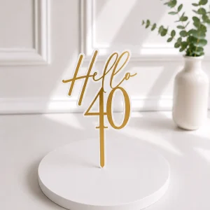 Hello 40 Cardstock | Cake Toppers | 01